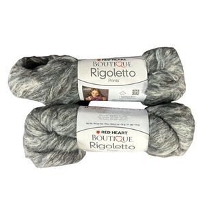 Red Heart Boutique Rigoletto Prints Lot of 2 Balls Stormy 4.6 Ounces Grey New